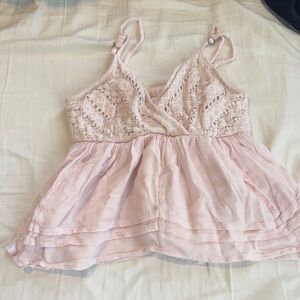 Hollister Light Pink Lace Camisole